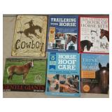 Metal sign 12x9, asst horse care books
