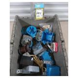 Plastic tub of asst electrical