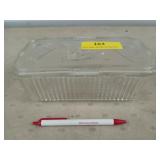Glass refrigerator dish with lid 3.25 x 8.5 x 4