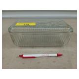 Glass refrigerator dish with lid 3.5 x 8.75 x 5