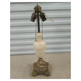 Antique alabaster/ metal lamp 24"