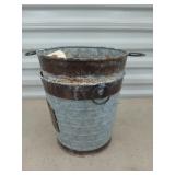 2 galvanized planters 8.5 x 8.5