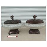 Glass home decor 10x12x8.5 one needs base re-glued