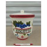 Ceramic biscuit jar with lid 10 x 8.5