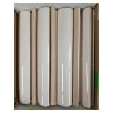 Light pink ceramic linear rounded tile 8" length