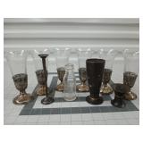 6 ct glasses on metal base, other collectibles