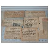 Asst newspapers from World War II