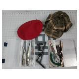 Fishing lures & gear, foreign military hat,
