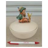 Goebel Hummel "Singing Lesson" candy dish with lid