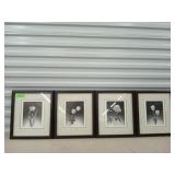 4 framed floral wall art 15.5 x 13.5
