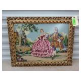 Beautifully framed needlepoint wall hanging 21x27