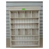 Wall mount divided shelf display 32 x 25 x 4.5