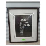 Framed floral wall art 26x22