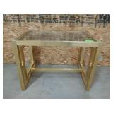 Metal table w/ glass top 20x27x18