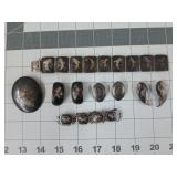 Sterling bracelets, earrings, broach