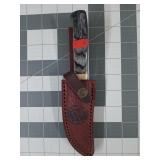 Timber rattler 4" fixed blade knife in leather