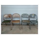 4 metal folding chairs