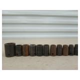 11 ct asst 1/2" drive SAE impact sockets