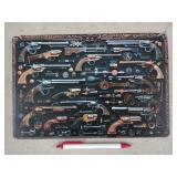 Metal gun sign 7.5 x 12