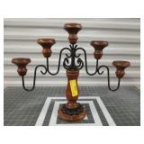 Metal & wood candle holder 15 x 18.5