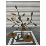 Metal leaf candle holder 15 x 13