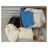 Box of towels, linens, tablecloths, size large