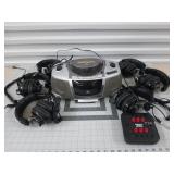 6 Nimax headsets, main unit, Coby stereo in