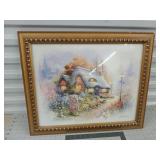 Beautiful framed wall art, corner chipped