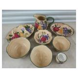 Ceramic fruit pattern serving dishes