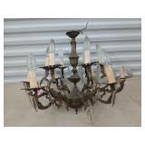 Antique brass chandelier 21x18