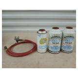 1 1/2 cans r12 refrigerant, hose