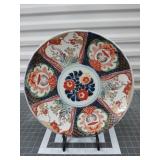 Oriental decorative plate on stand 14.5"