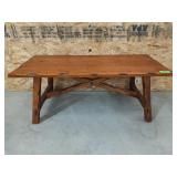 Rustic wood coffee table 17 x 44 x 20