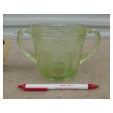 Green depression glass 4.25 x 6.5