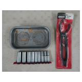 New oil filter pliers, magnetic tool tray, 9 Pc