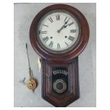 Oak regulator pendulum wall clock, untested