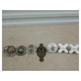 Glass door knobs, porcelain door knobs, water