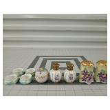 Salt and pepper shakers Japan, ceramic egg Japan,