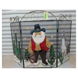 Christmas themed fireplace screen 32.5 x 47.5
