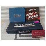 Trivial pursuit, pictionary, the death at a dive