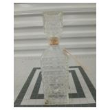 Cut glass decanter 11"