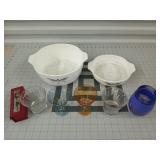 Barware, 2 Anchor Hocking casserole dishes