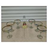 2/3 bottle margarita mix and 6 glasses