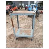 Steel work table on casters 35 x 24 x 18