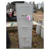 4 drawer metal file cabinet w/ key 46 x 18 x 14.25