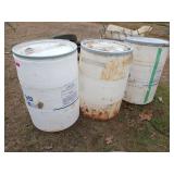 3 ct 55 gallon plastic drums with lids
