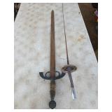Fencing sword 42.5", En Toledo sword 39.5"