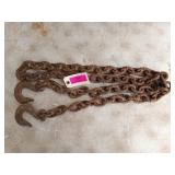 8 ft 3/8" chain w/ 2 hooks
