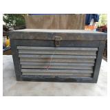 4 drawer metal toolbox 13 x 22 x 12 w/ contents