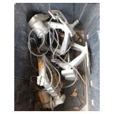 3 ct 12v scissor jacks, untested in plastic tote